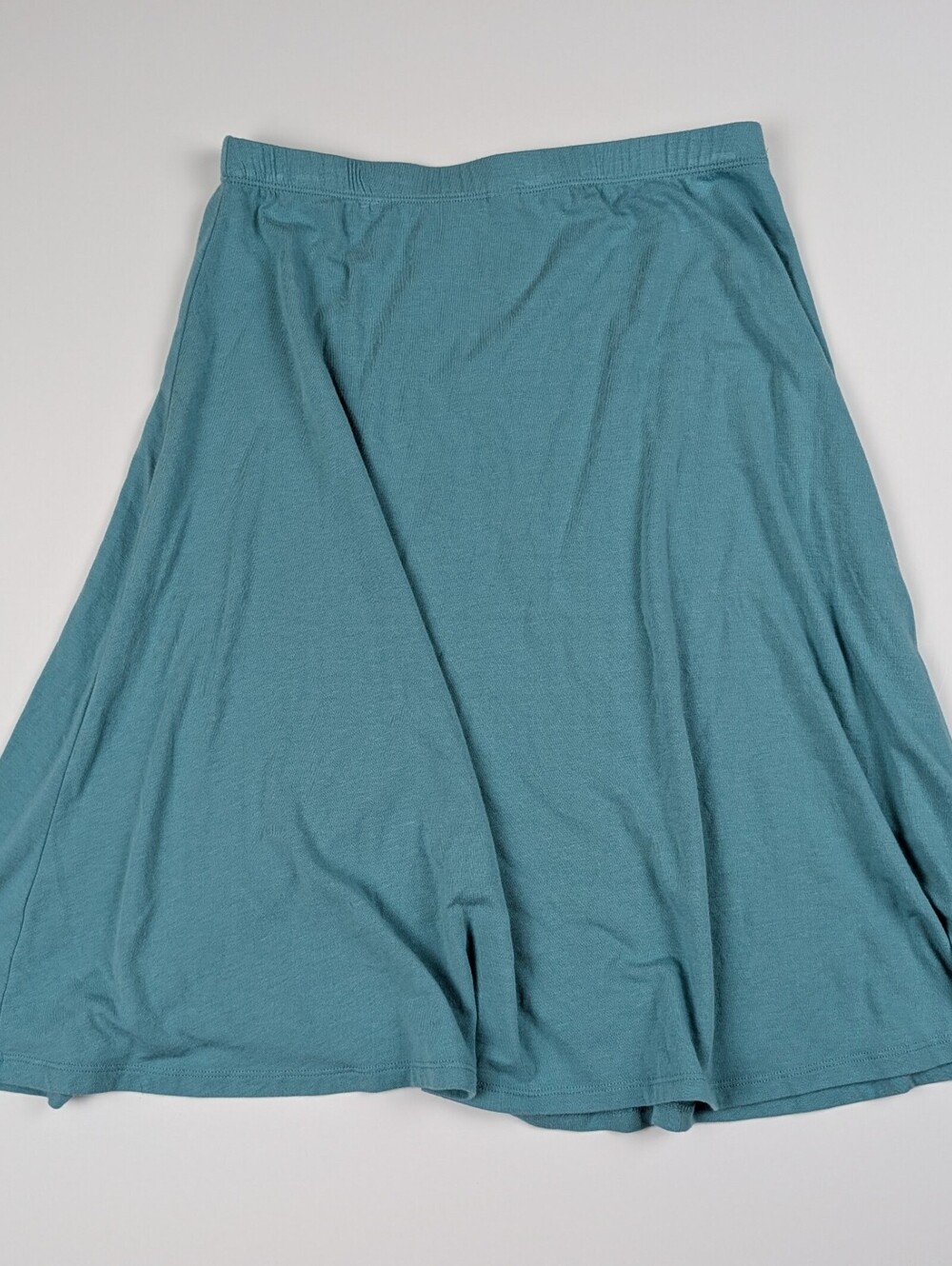 Blue Canoe Organic Bamboo Teal Midi Skirt S Granola Girl Lagenlook Eco Boho